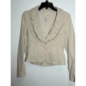 White House Black Market London Jean Women's Cream Jacket Size 0 Y2k